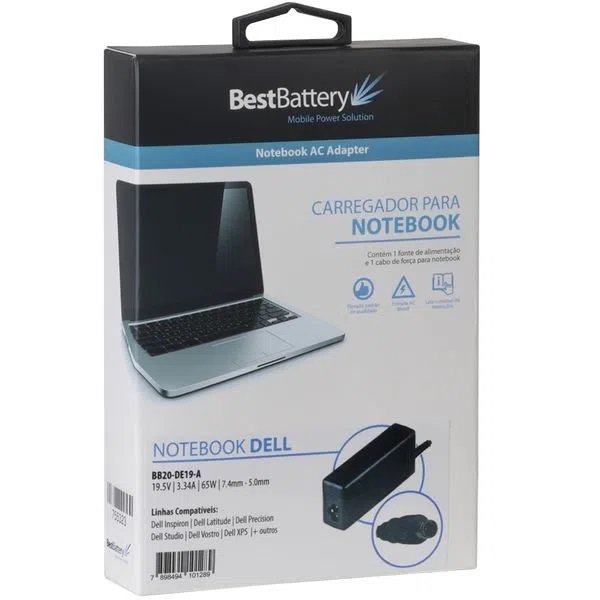 Fonte Carregador Notebook Dell 7.4-5.0Mm 19.5V 3.34A 65W Bb20-De19-A
